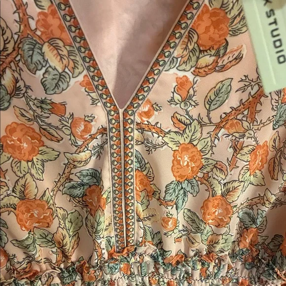 NWT Max Studio Floral Long Sleeve Dress - Pink and Orange in Sz XL - Picture 13 of 14